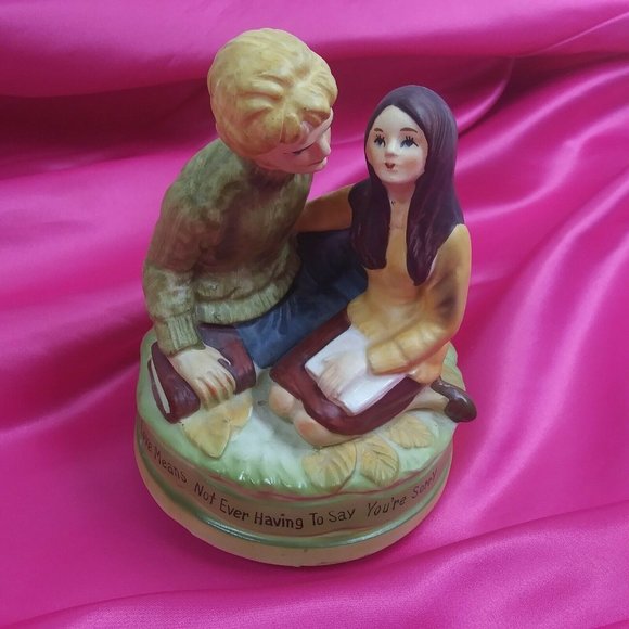 1971 Japan  Love Story Rotating Musical Figurine - Picture 1 of 7